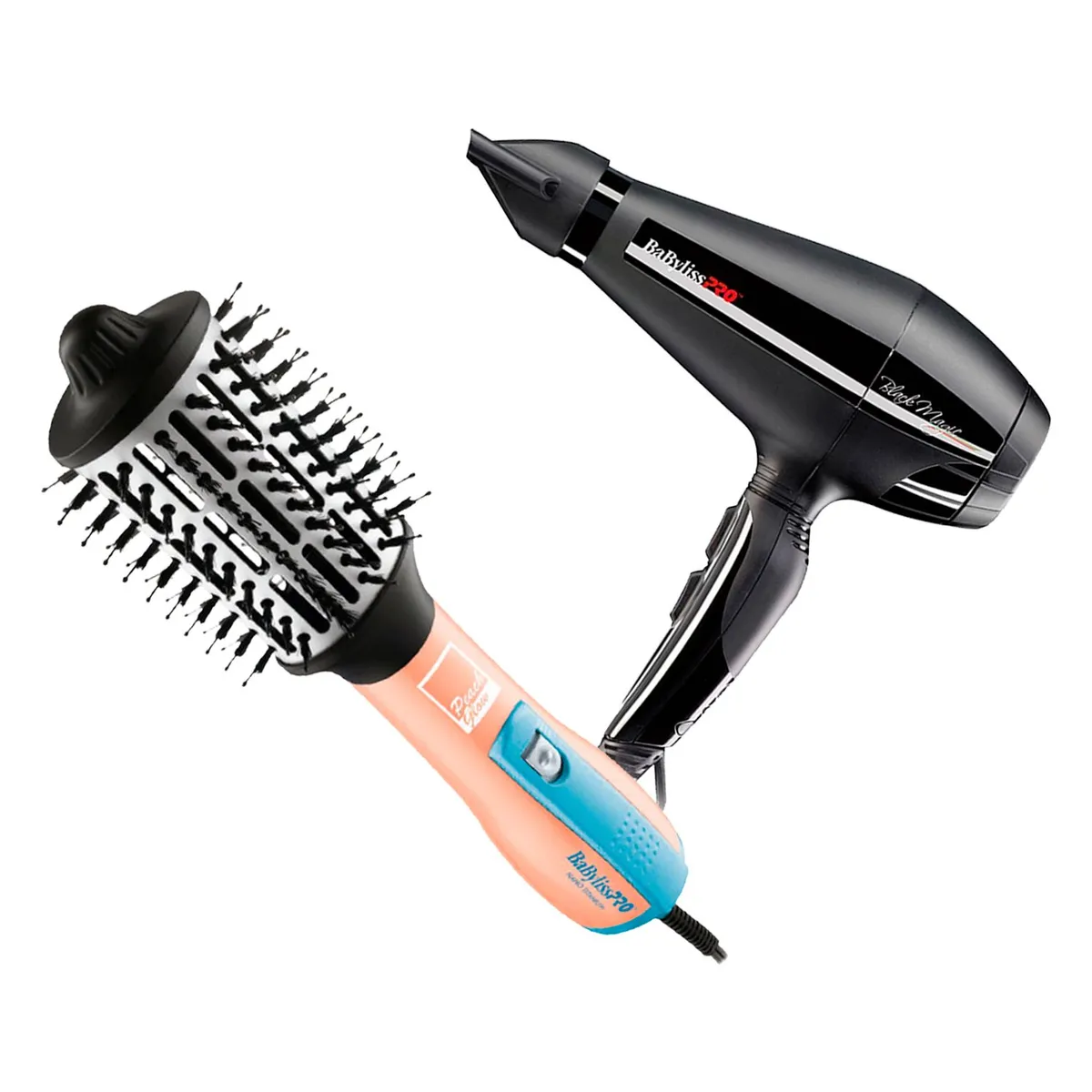 BABYLISS PRO - Combo BabylissPRO Cepillo Eléctrico BNTHBPE250PE y Secador Black Magic