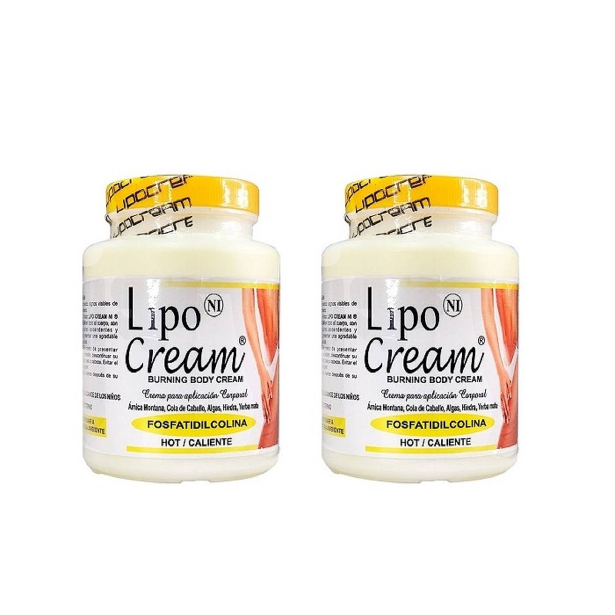 GENERICO - 2 Crema reductora Lipo Cream - Tapa Amarilla