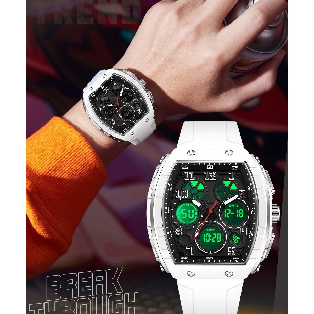 SANDA - Reloj Hombre SANDA 6157 Análogo-Digital Blanco