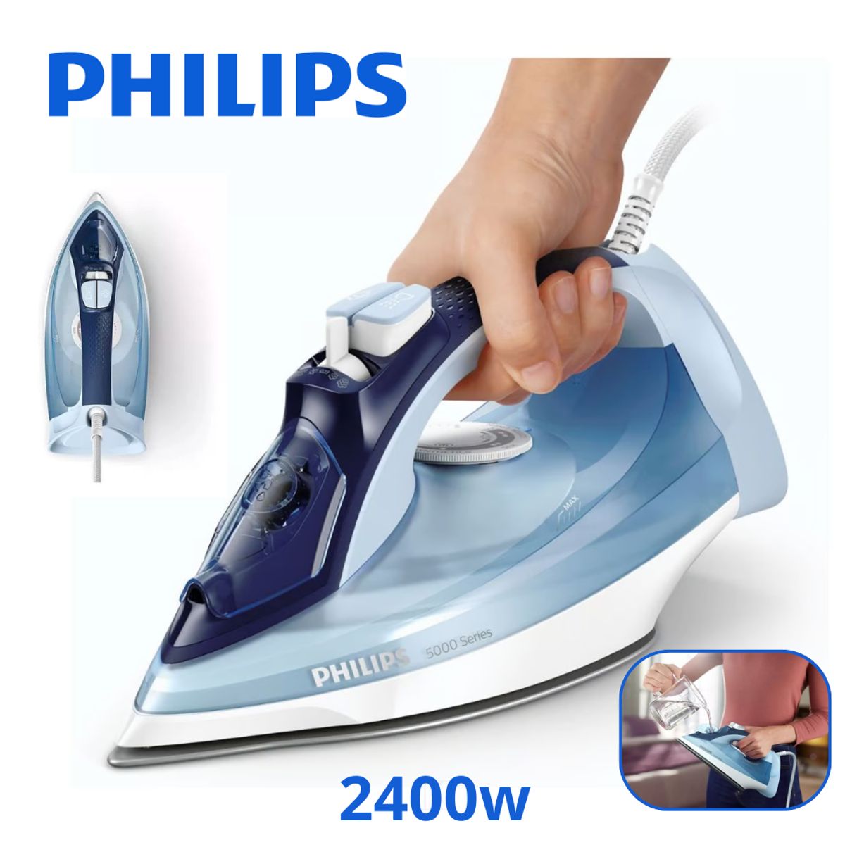 PHILIPS - Plancha A Vapor Philips 2400w Steamglide Plus Anti-rayaduras