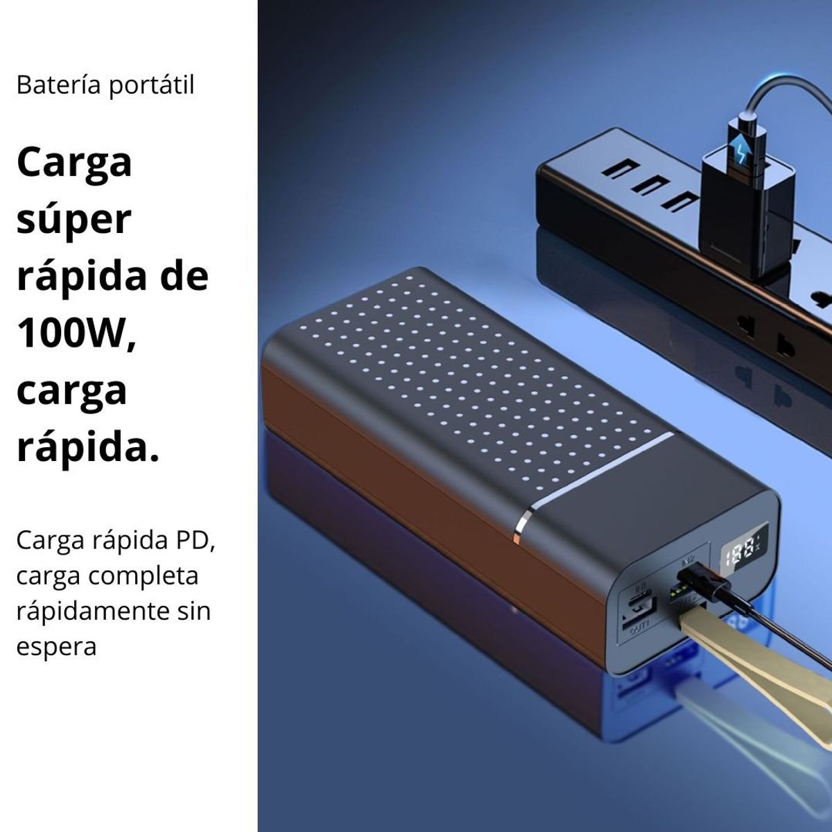GENERICO - Power Bank 40000mAh BESTIA 100W Carga Rápida Batería Portátil CP04