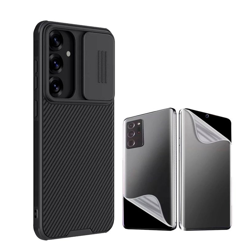 NILLKIN - Case para Galaxy S25 Plus Nillkin Negro + Hidrogel Mate Ambos Lados