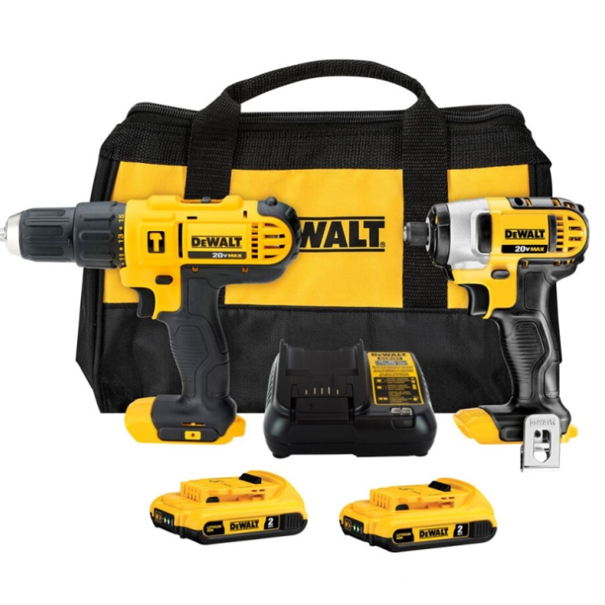 DEWALT - Taladro Percutor 12 + Atornillador de Impacto 14 20V Dewalt DCK222D2-B2
