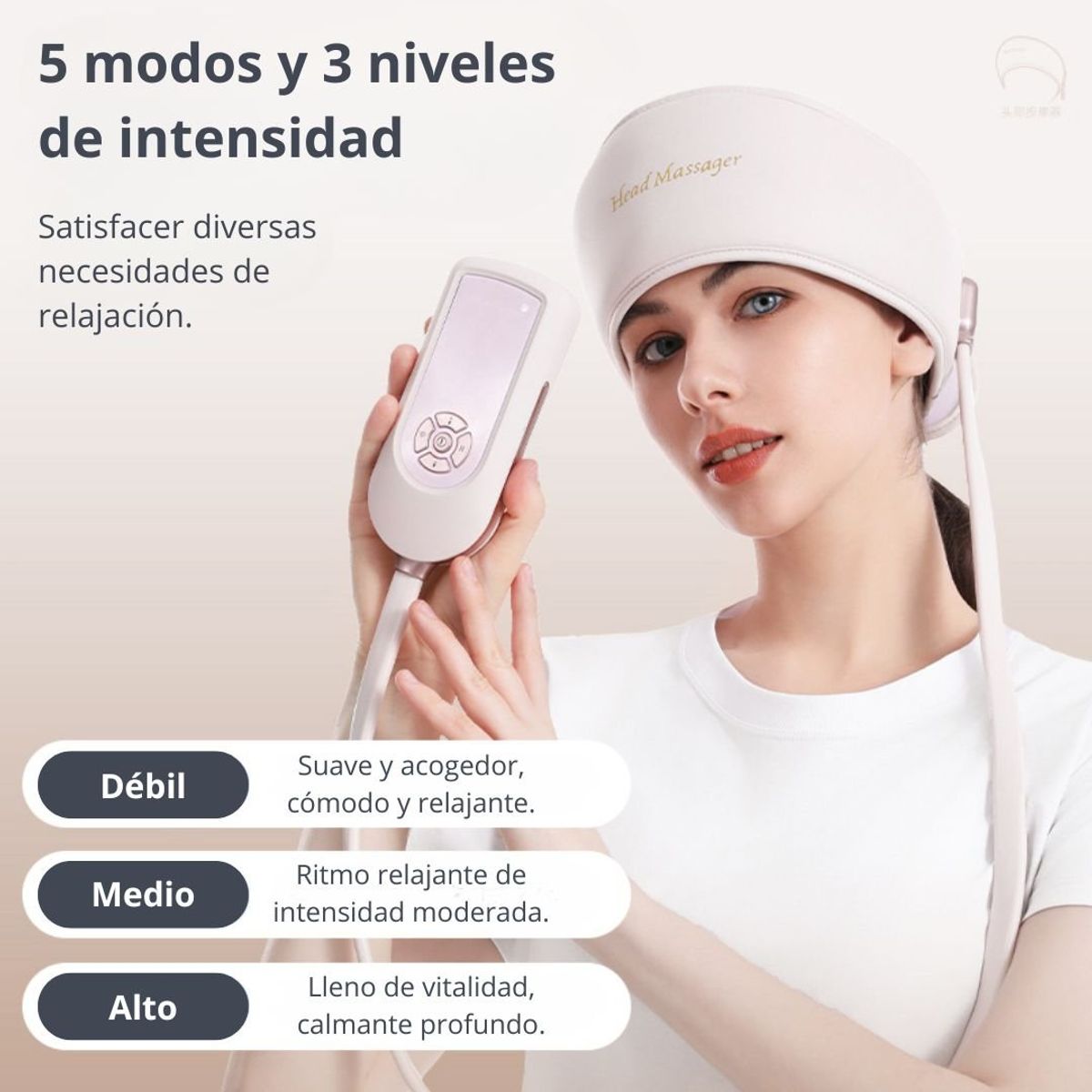 GENERICO - Masajeador de Cabeza con Presión de Aire Caliente y Vibración YBY-T365