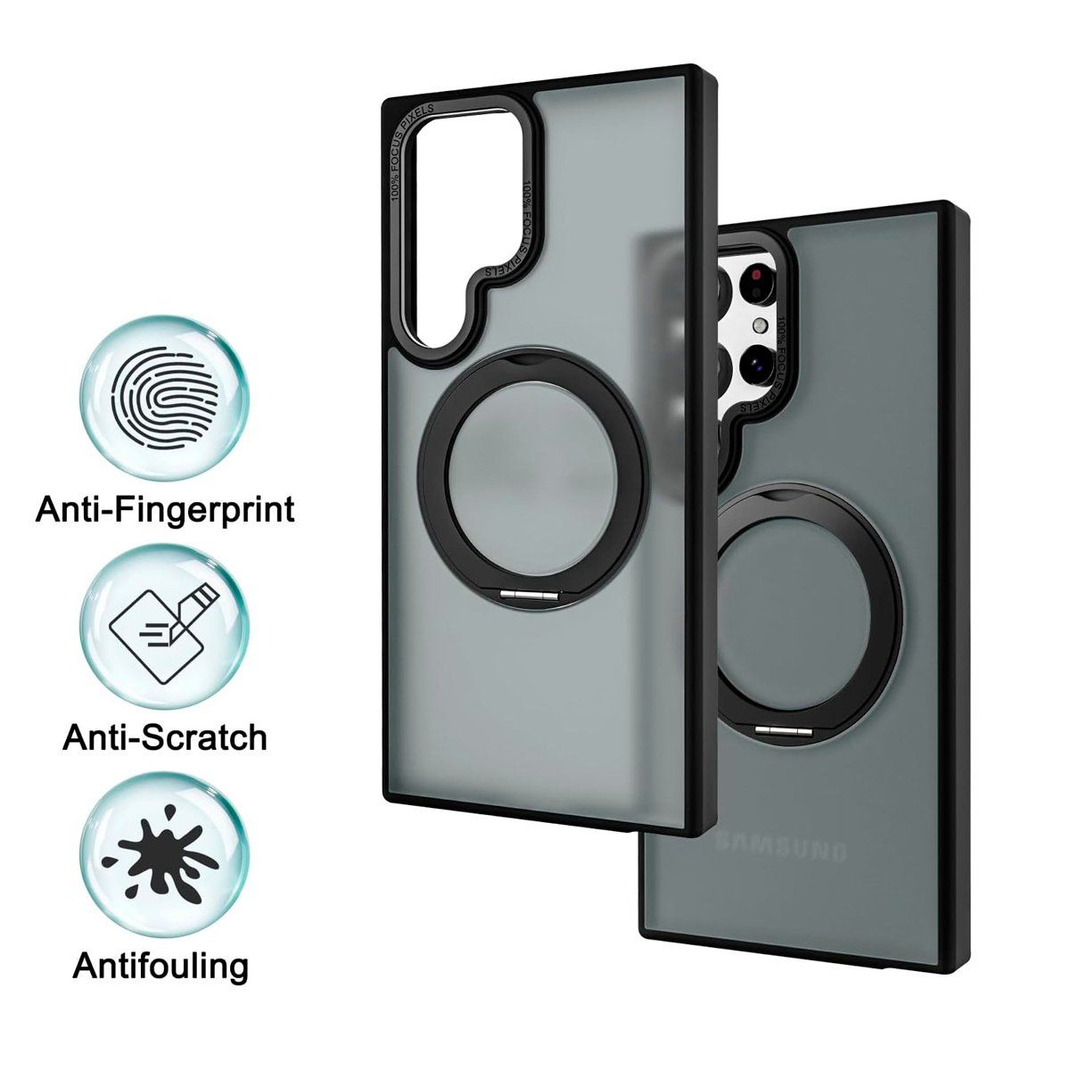 GENERICO - Funda Giraoria 360 para Galaxy S25 Ultra - Negro