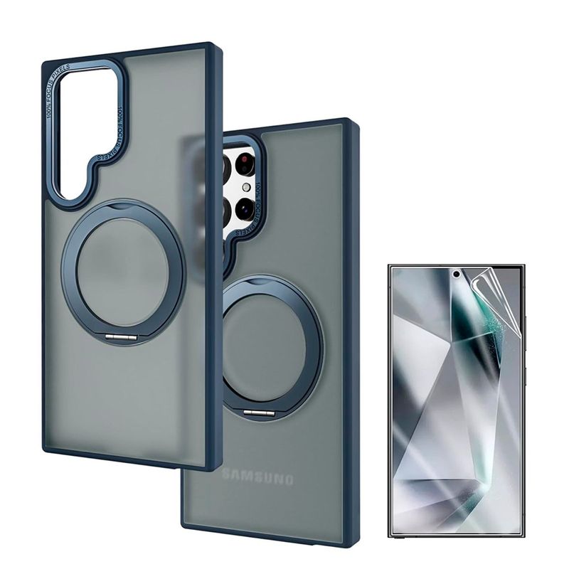 GENERICO - Funda Mate para S25 Ultra Azul + Mica Hidrogel Hd