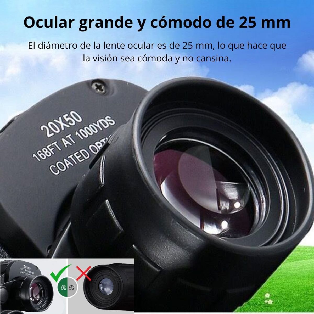 GENERICO - Binoculares Profesionales BOSSNEY 1000m High Quality 20 x 50 BC-827 N