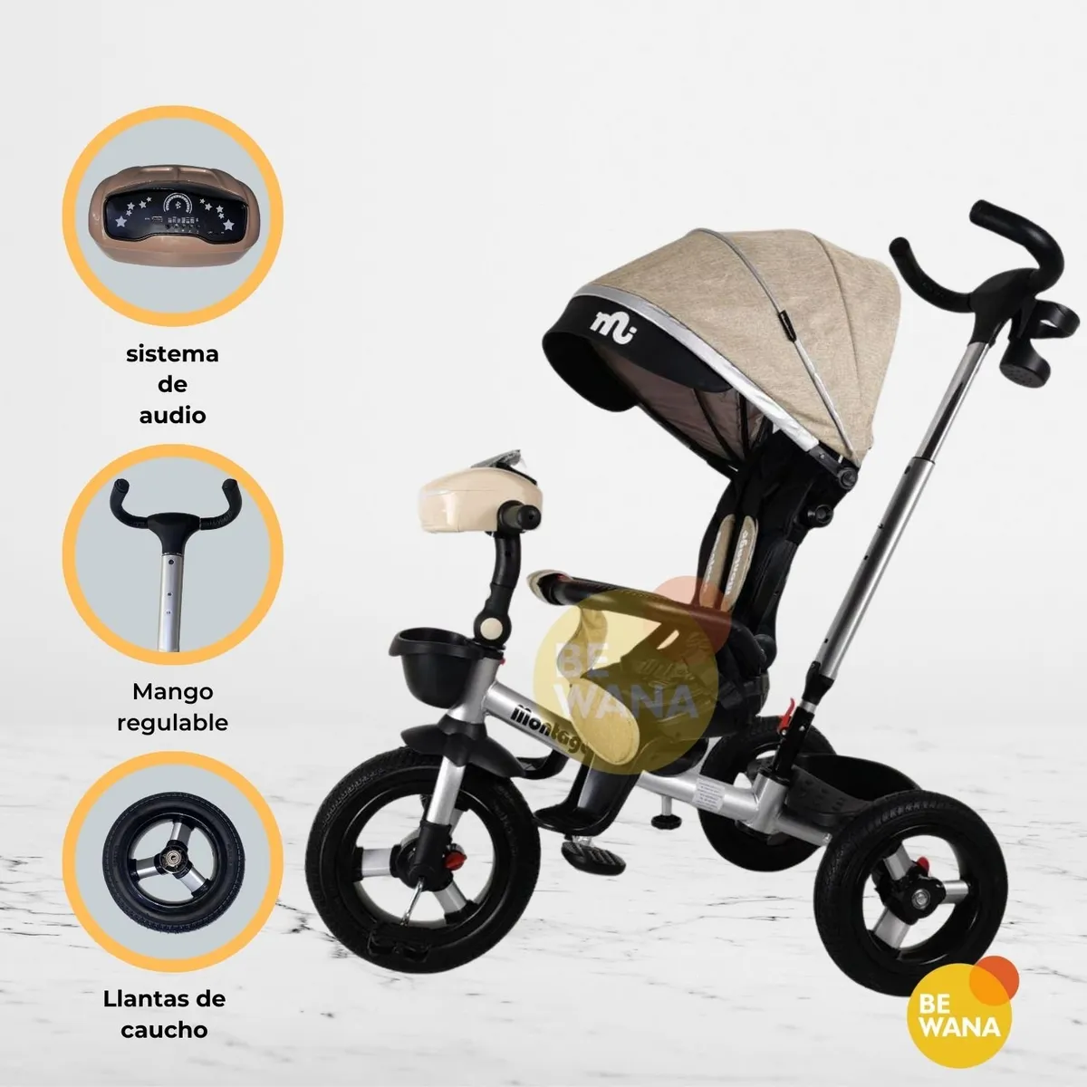 BABY - Triciclo Guiador BABY «BELEONY» Beige