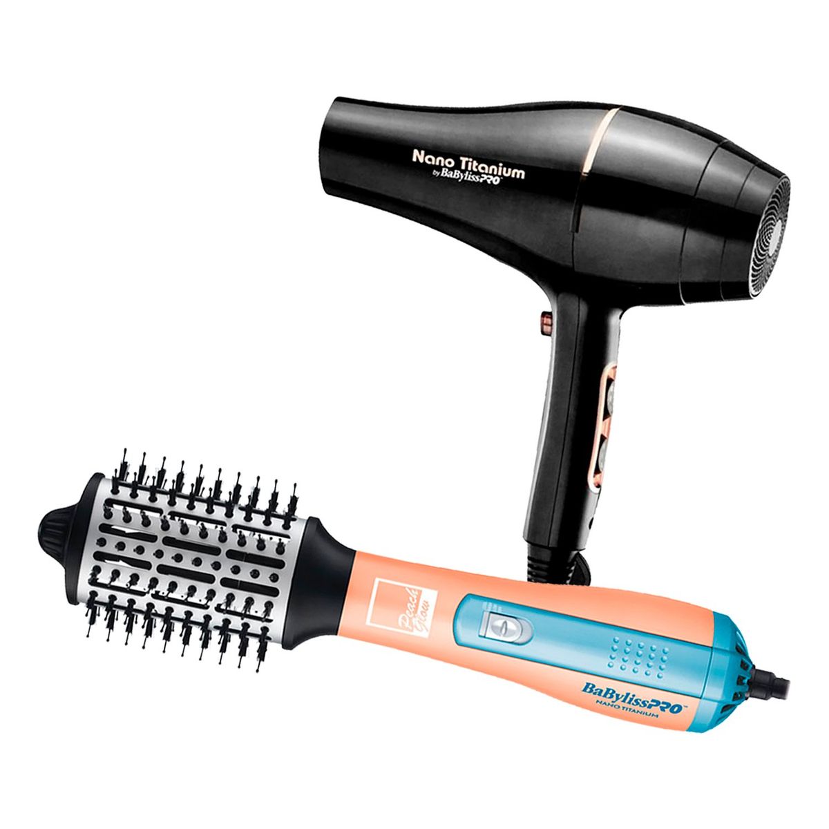BABYLISS PRO - Combo BabylissPRO Cepillo Eléctrico BNTHBPE250PE y Secador B6176PE
