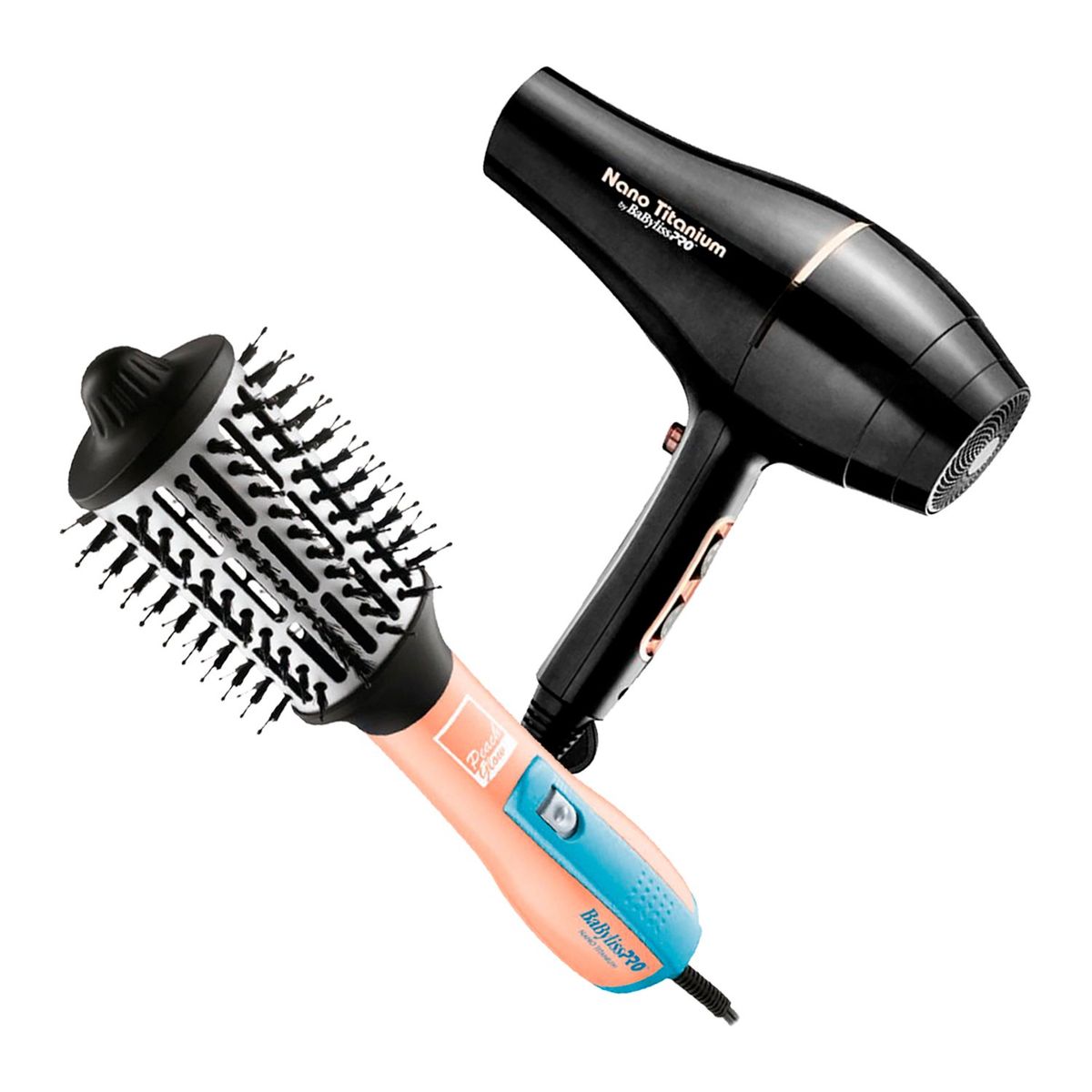BABYLISS PRO - Combo BabylissPRO Cepillo Eléctrico BNTHBPE250PE y Secador B6176PE