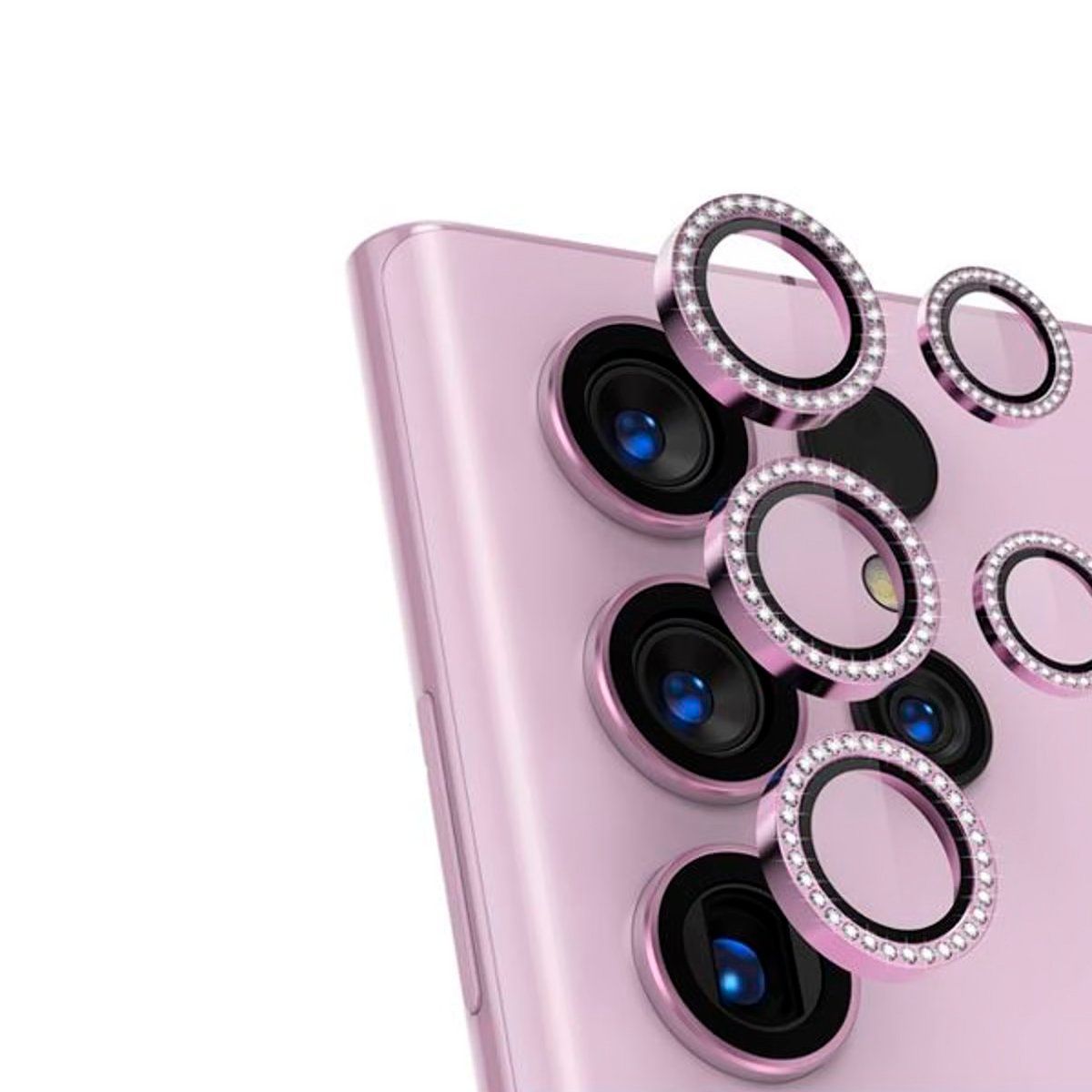 GENERICO - Protector De Camara compatible con S25 Ultra Diamante- Rosa