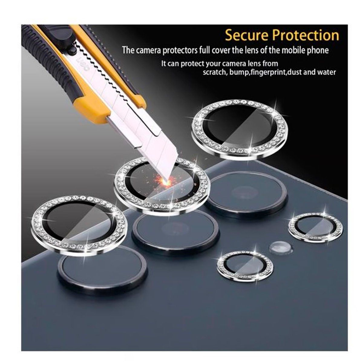 GENERICO - Protector De Camara compatible con S25 Ultra Diamante - Plata