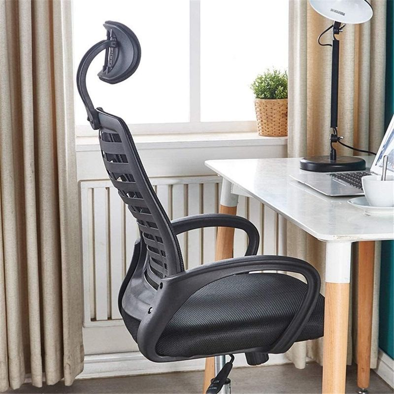 GENERICO - SILLA OFICINA ESCRITORIO ERGONÓMICA CABECERA REGULABLE BASE DE METAL