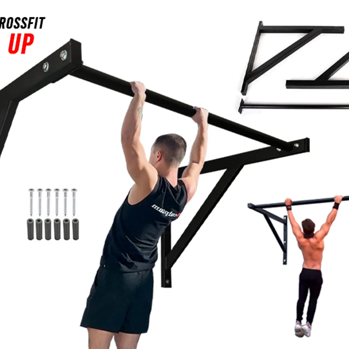 HOLGU - Barra Dominadas Crossfit Pull Up Reforzada Pro MAS GUANTES