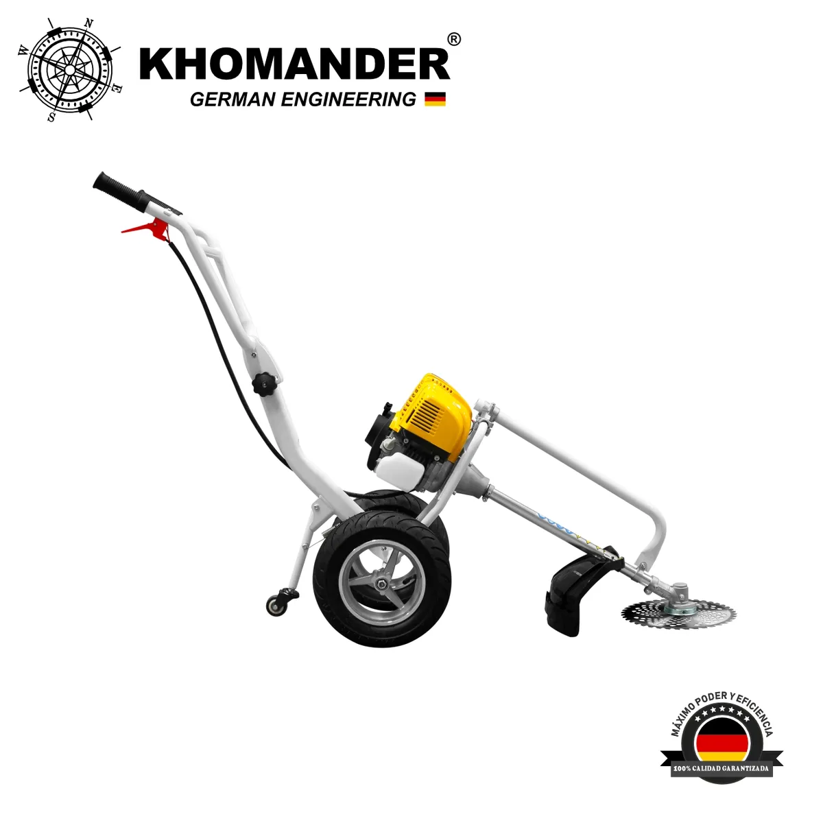 KHOMANDER - MOTOGUADAÑA TIPO CARRITO - DESBROZADORA CON MOTOR DE 4 TIEMPOS - KHOMANDER