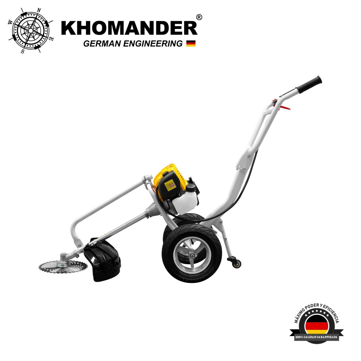 KHOMANDER - MOTOGUADAÑA TIPO CARRITO - DESBROZADORA CON MOTOR DE 4 TIEMPOS - KHOMANDER