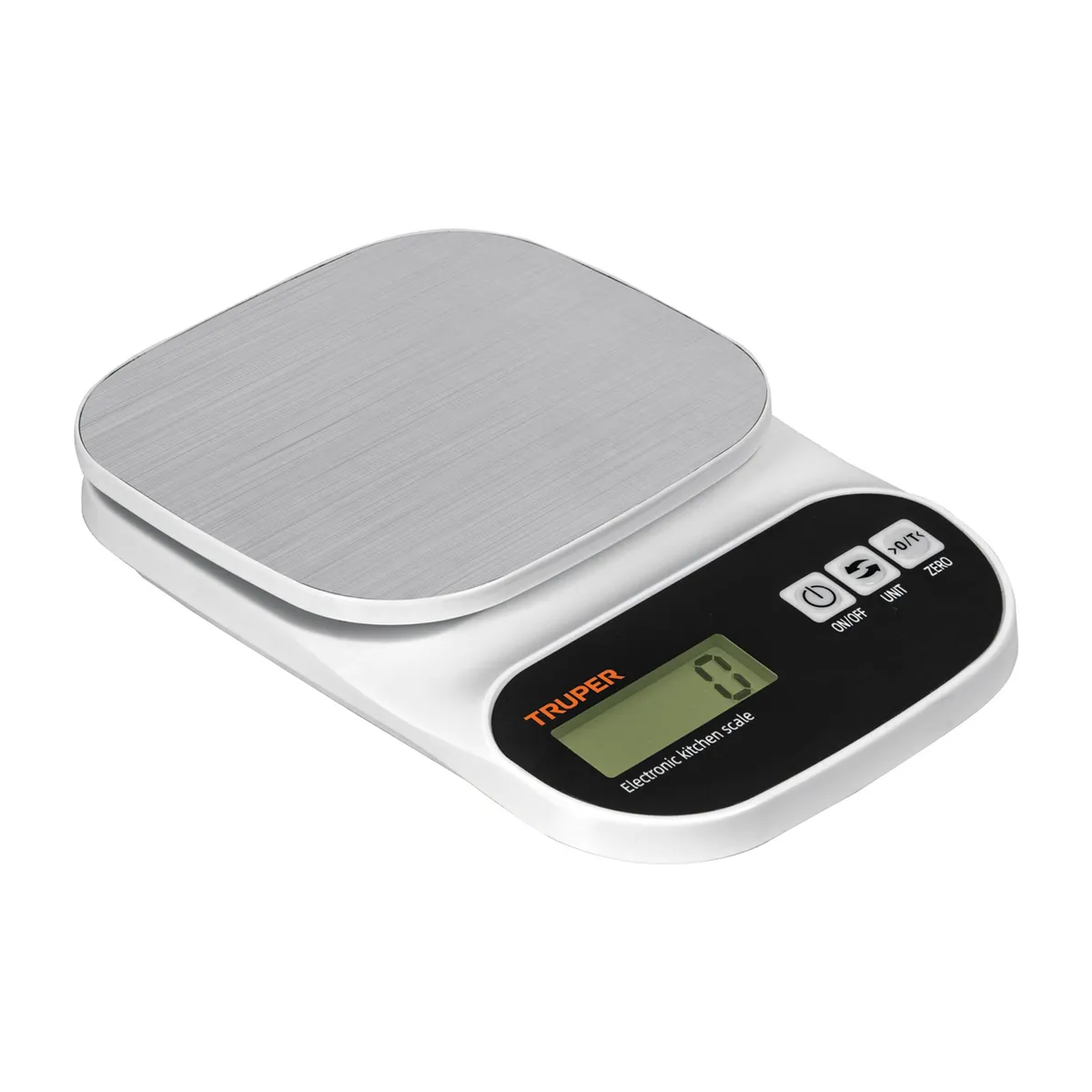 TRUPER - Balanza digital para cocina plato de acero inox 5kg Truper