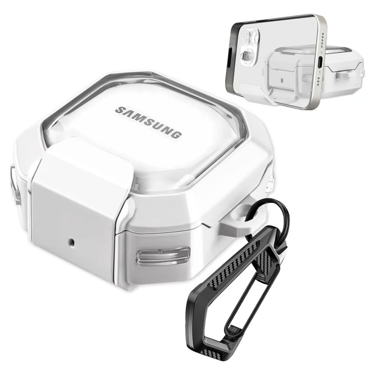 GENERICO - case TPU para Galaxy Buds pro buds 2 buds 2 pro FE LIVE Blanco