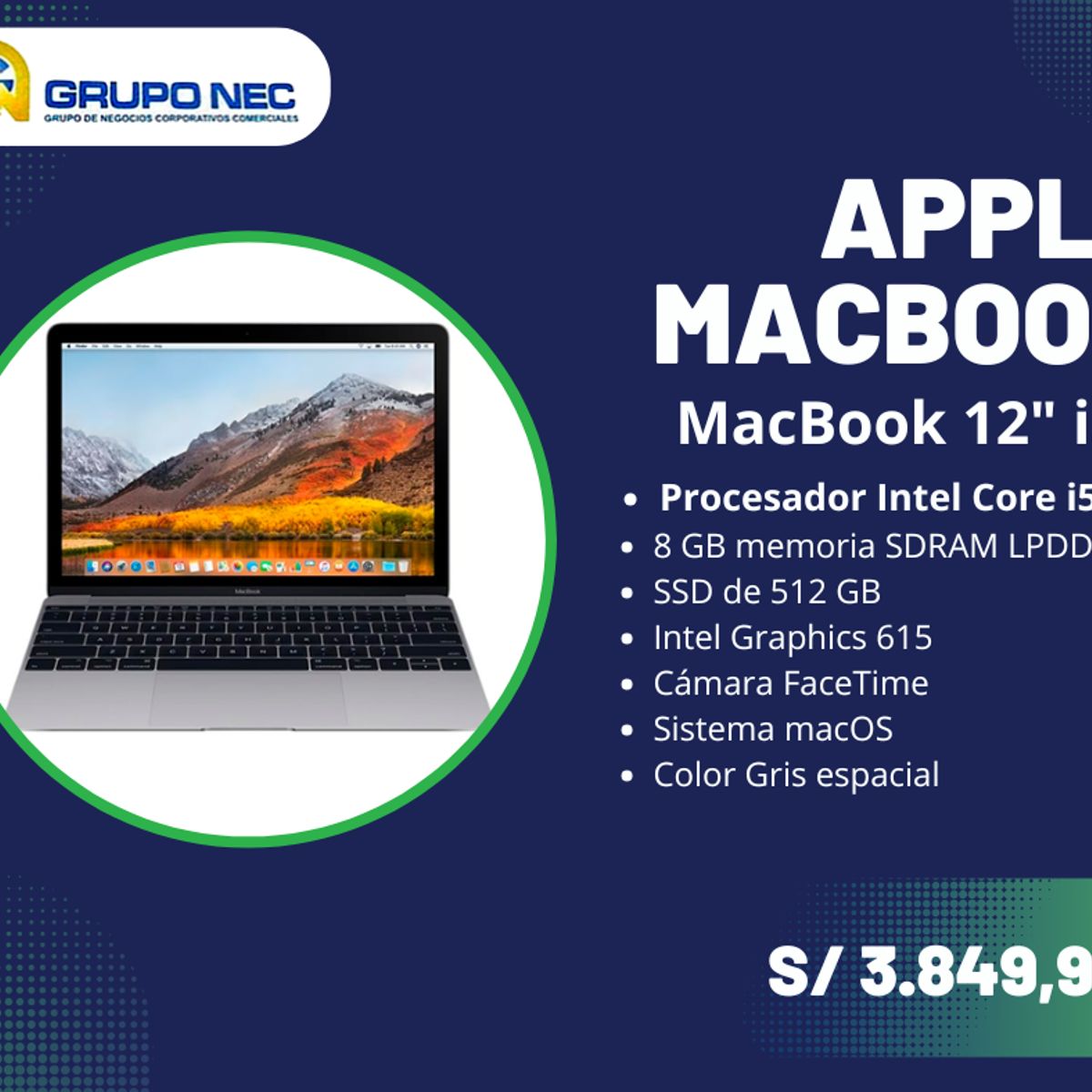 GENERICO - Laptop A1534 de 12 pulgadas con procesador i5 de 1.3 GHz