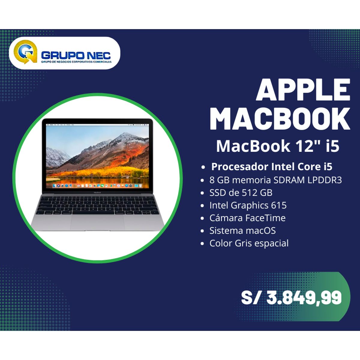 GENERICO - Laptop A1534 de 12 pulgadas con procesador i5 de 1.3 GHz