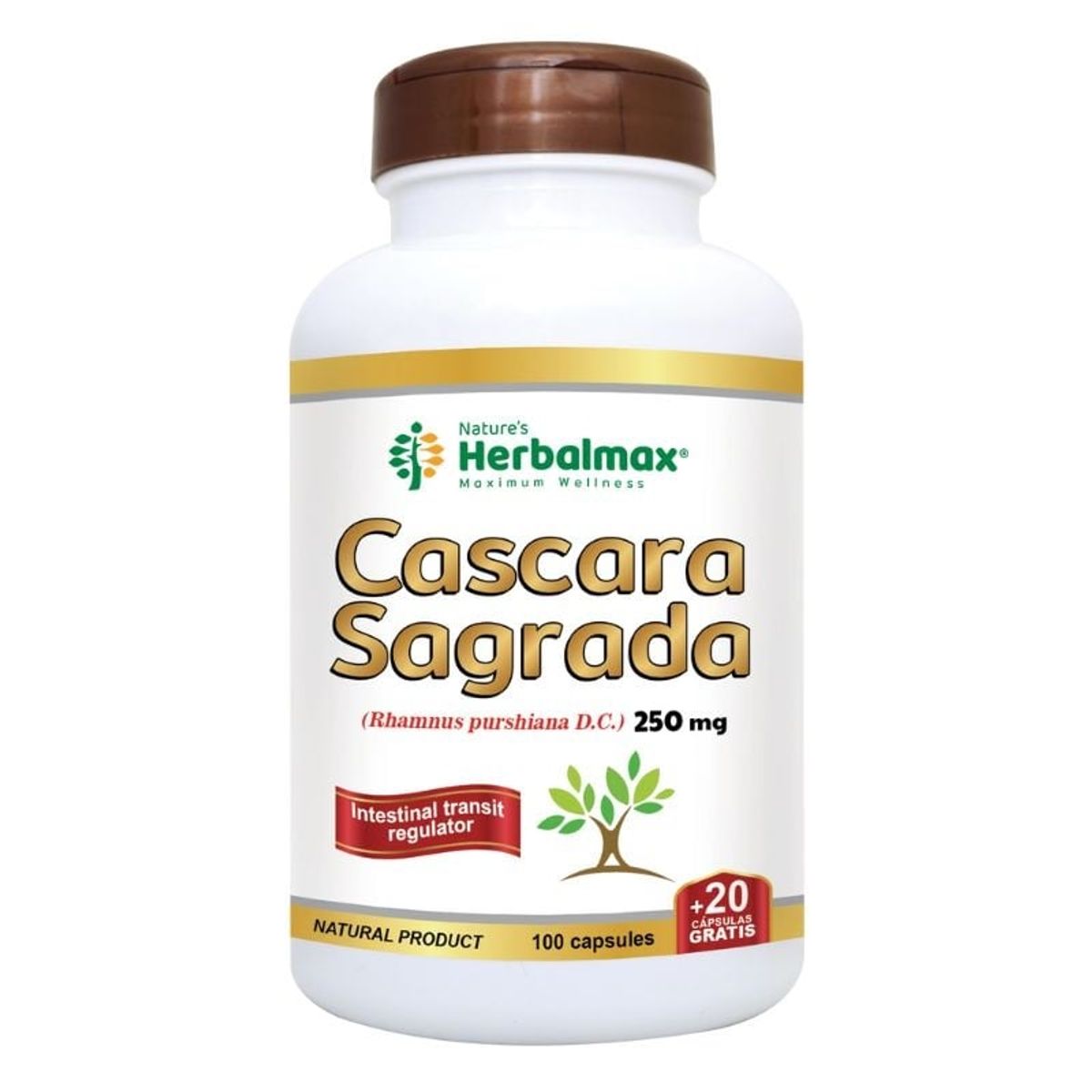 GENERICO - Cascara Sagrada Natures Herbalmax 250 mg 120 Capsulas