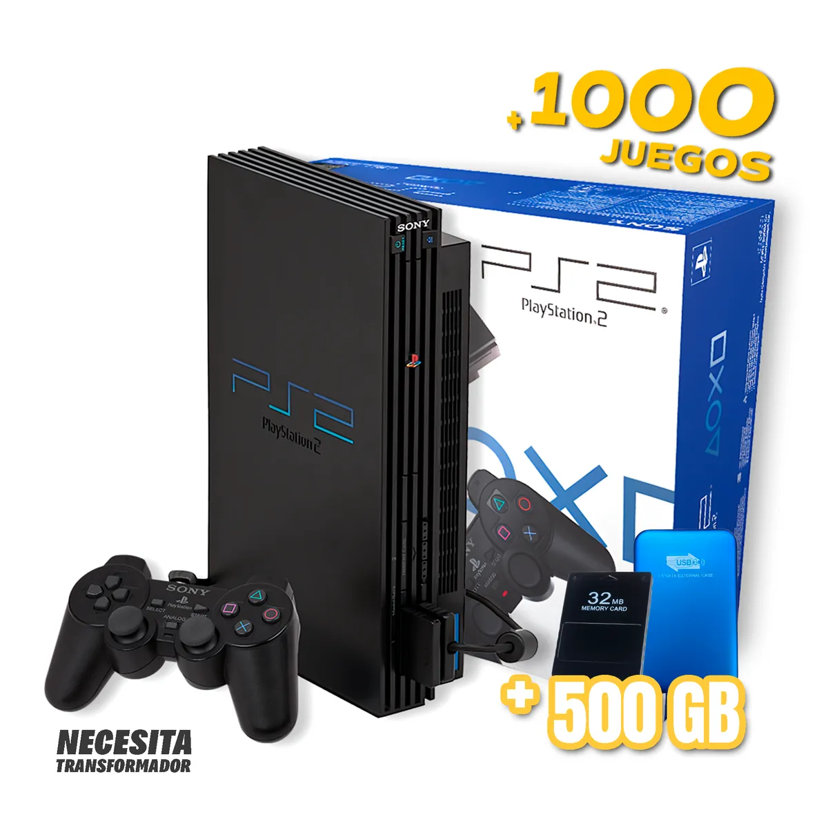 SONY - PlayStation 2 / Ps2 Fat Reacondicionado + Disco Duro + Transformador