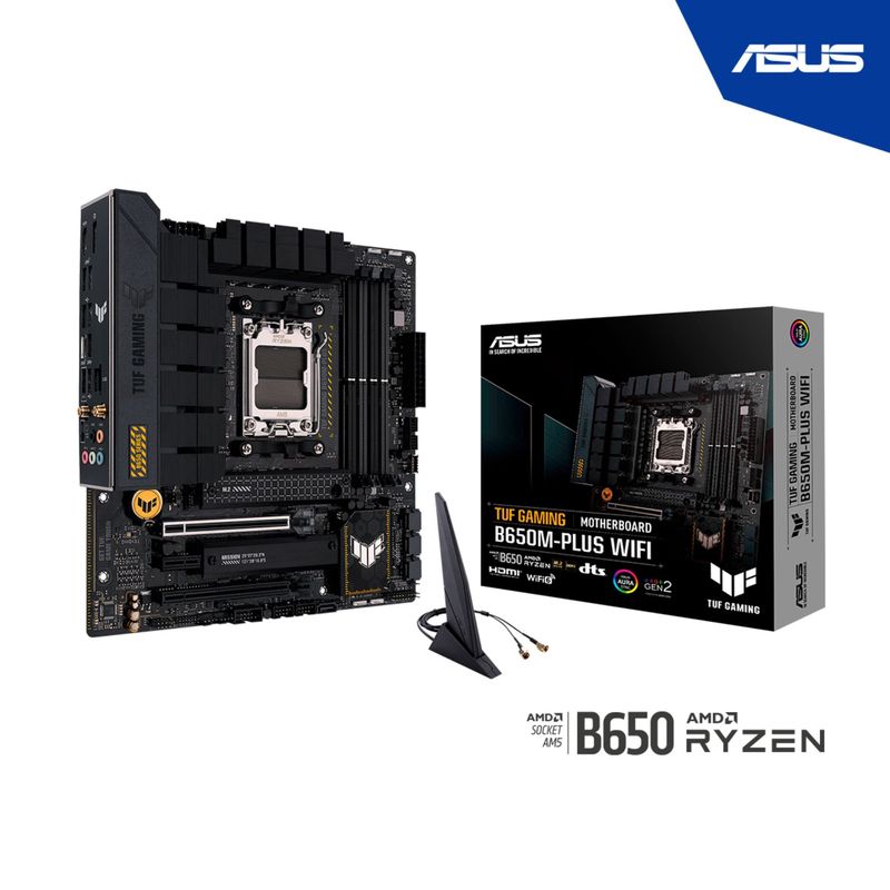 ASUS - PLACA ASUS TUF GAMING B650M-PLUS WIFI Socket AM5 4DDR5 HDMI DP M-ATX