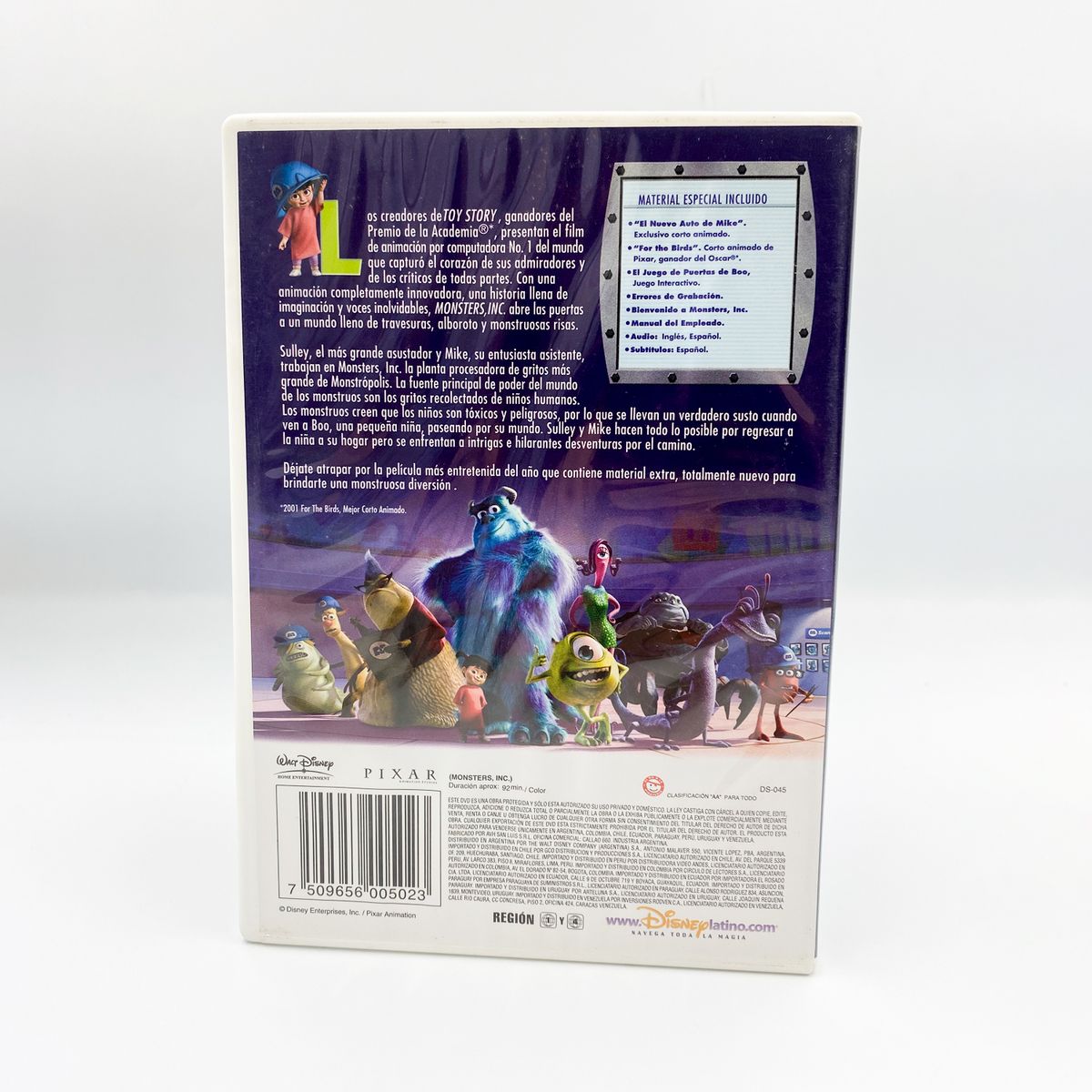 DISNEY PIXAR - Dvd Original Monster Inc disco Doble