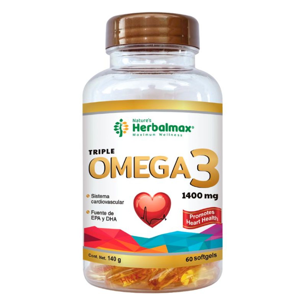 GENERICO - Omega 3 Herbalmaxx Salud Cardiovascular 1400 mg 60 Capsulas