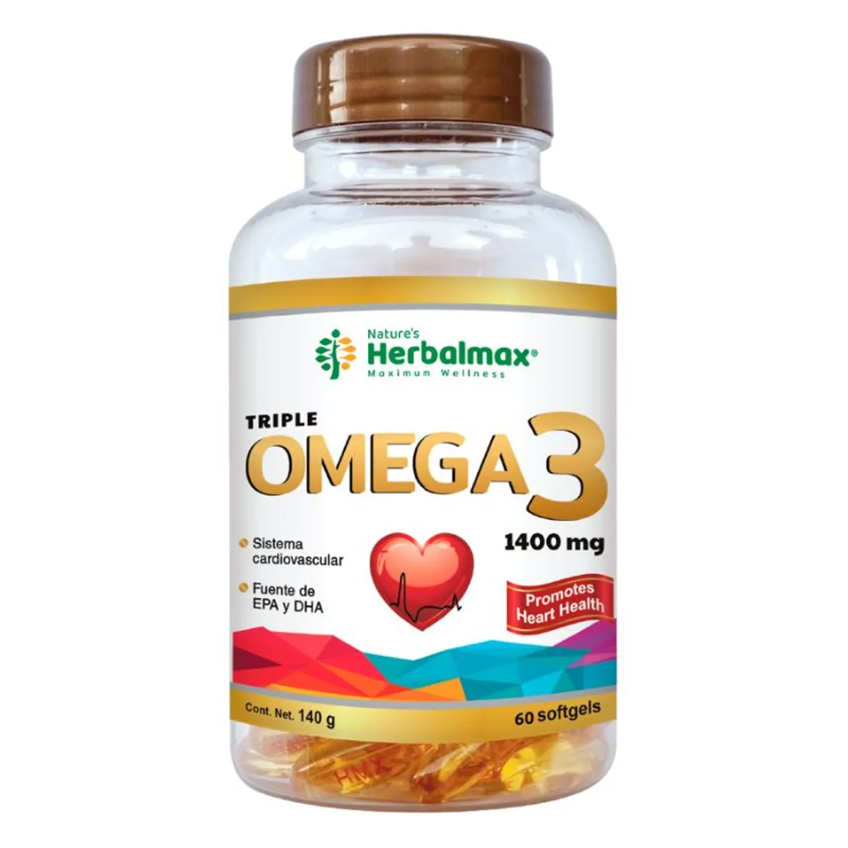 GENERICO - Omega 3 Herbalmaxx Salud Cardiovascular 1400 mg 60 Capsulas