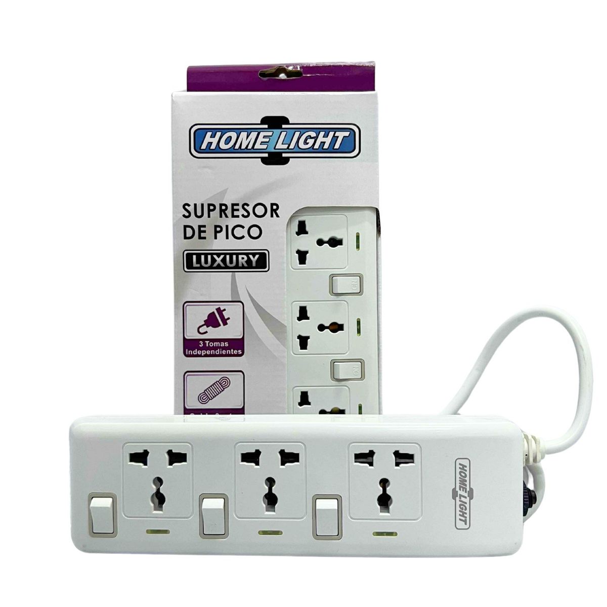 HOME LIGHT - Supresor de pico 3 tomas 3 metros Home Light