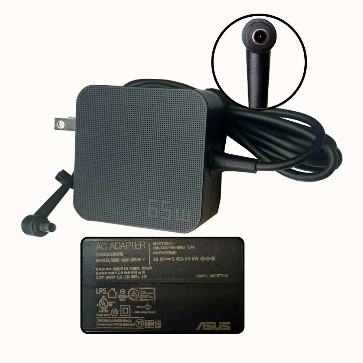 OEM - Cargador Asus 65w 19v 3. 42a Punta Pin Medio  4. 5 X 3. 0mm
