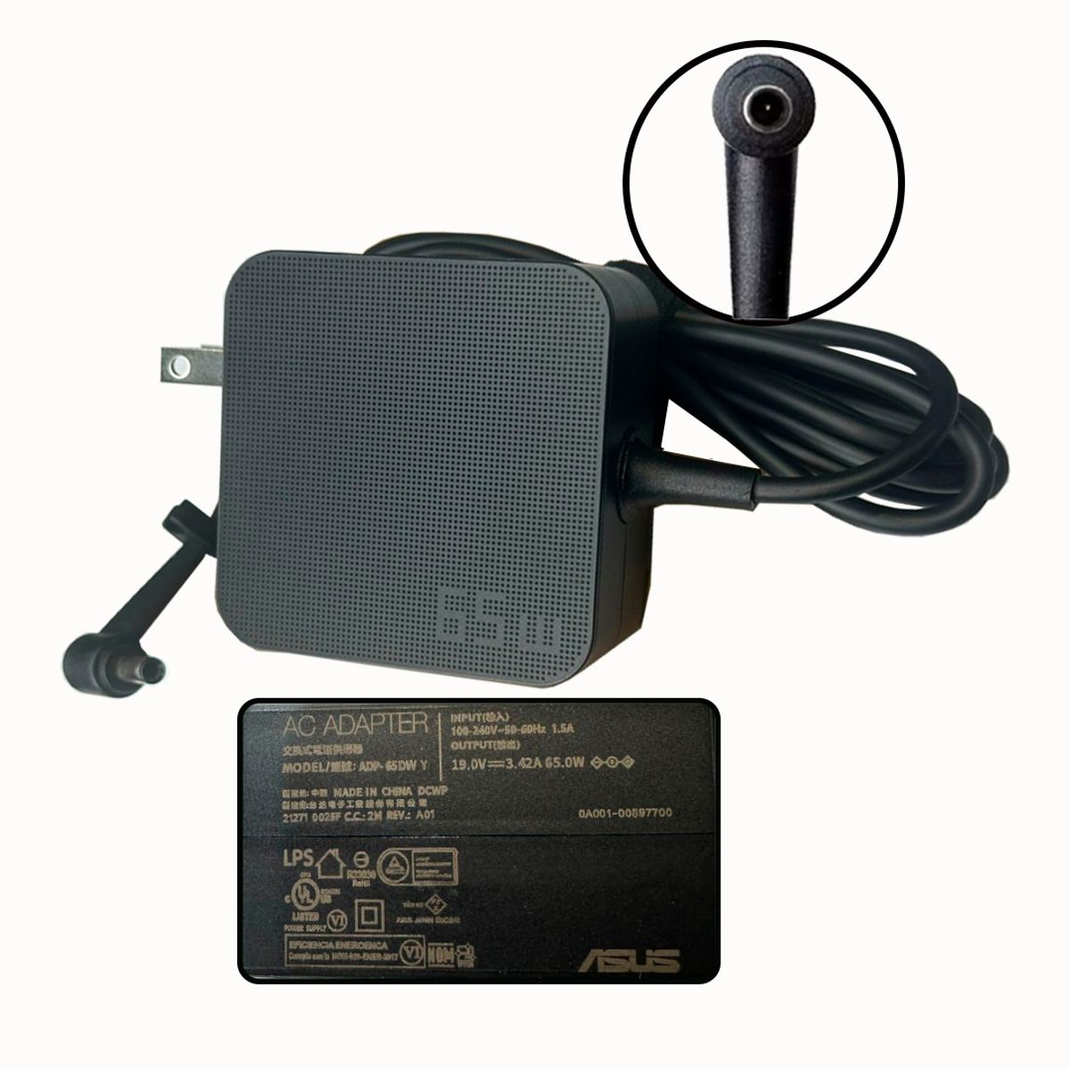 OEM - Cargador Asus 65w 19v 3. 42a Punta Pin Medio  4. 5 X 3. 0mm
