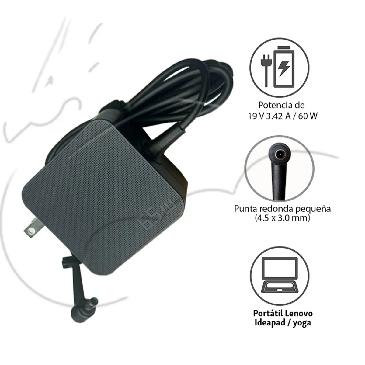 OEM - Cargador Asus 65w 19v 3. 42a Punta Pin Medio  4. 5 X 3. 0mm