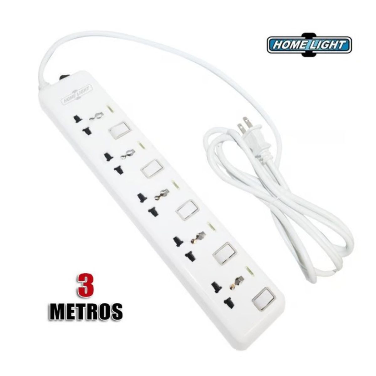 HOME LIGHT - Supresor de pico 5 tomas 3 metros Home Light