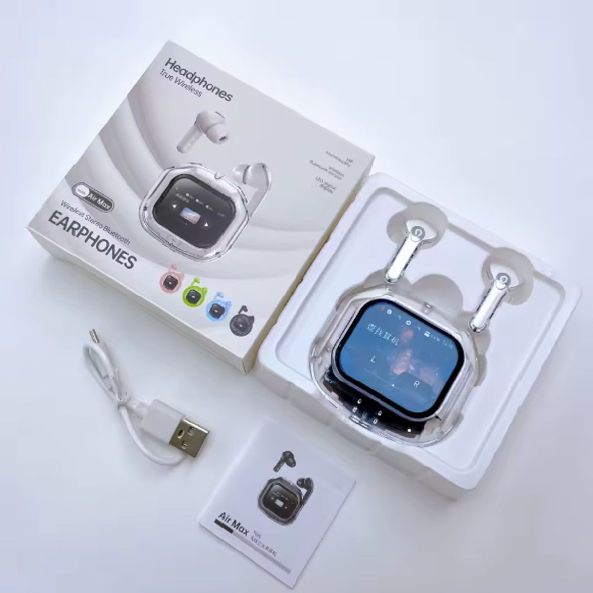 GENERICO - Audífonos con Pantalla AirMax Multifuncional Color Rosa