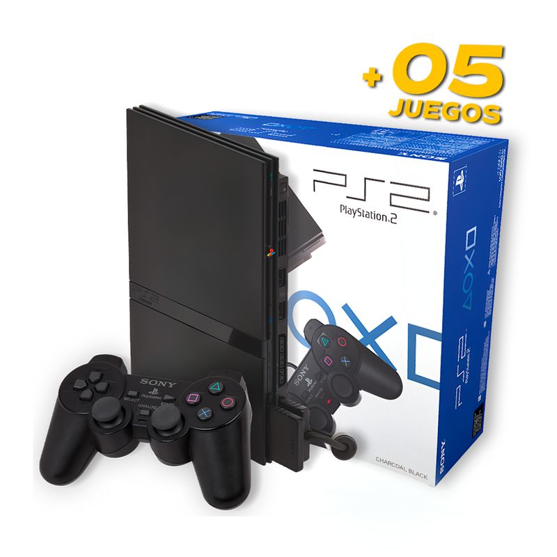SONY - PlayStation 2 / Ps2 Slim Reacondicionado + 5 Juegos Copia