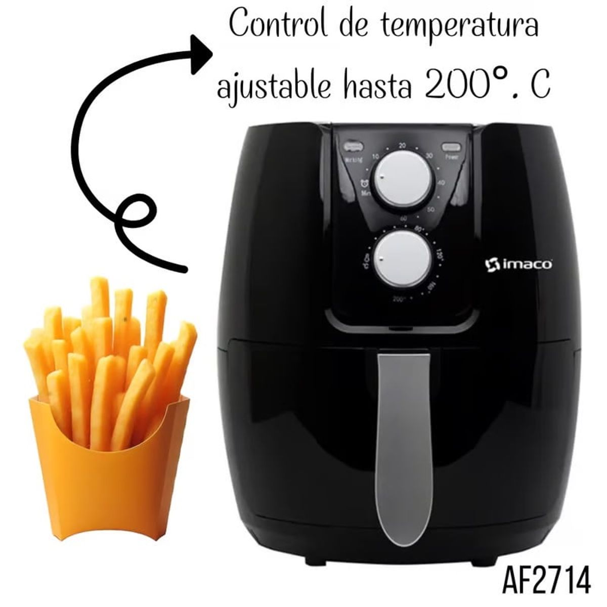 IMACO - Freidora de Aire Turbo Air Imaco AF2714 de1400 Watts