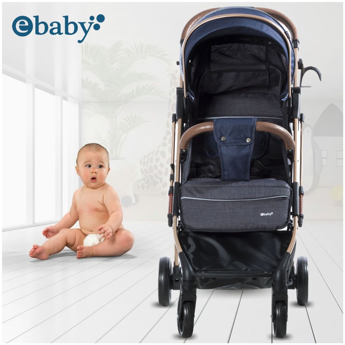 EBABY - Coche De Paseo Maleta «SUNNY GOLD» Blue