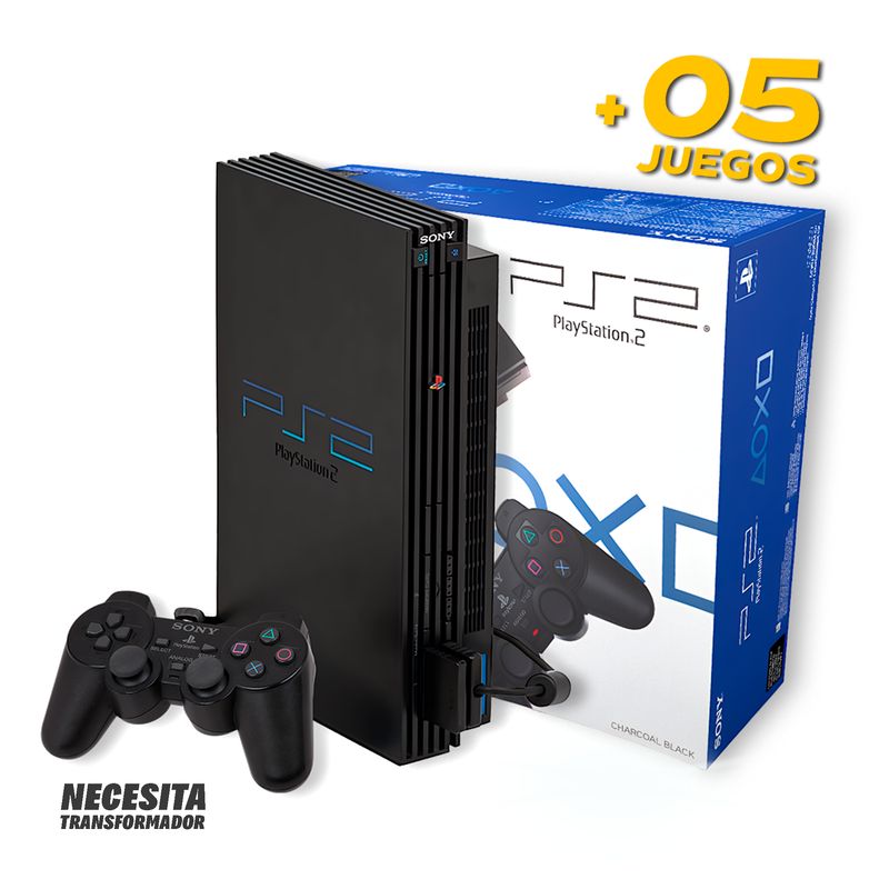 SONY - PlayStation 2 / Ps2 Fat Reacondicionado + 5 Juegos Copia