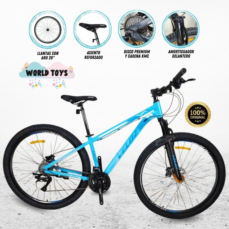 VELOX - Bicicleta Deportiva Aro 29 «LOGAN» Turquesa