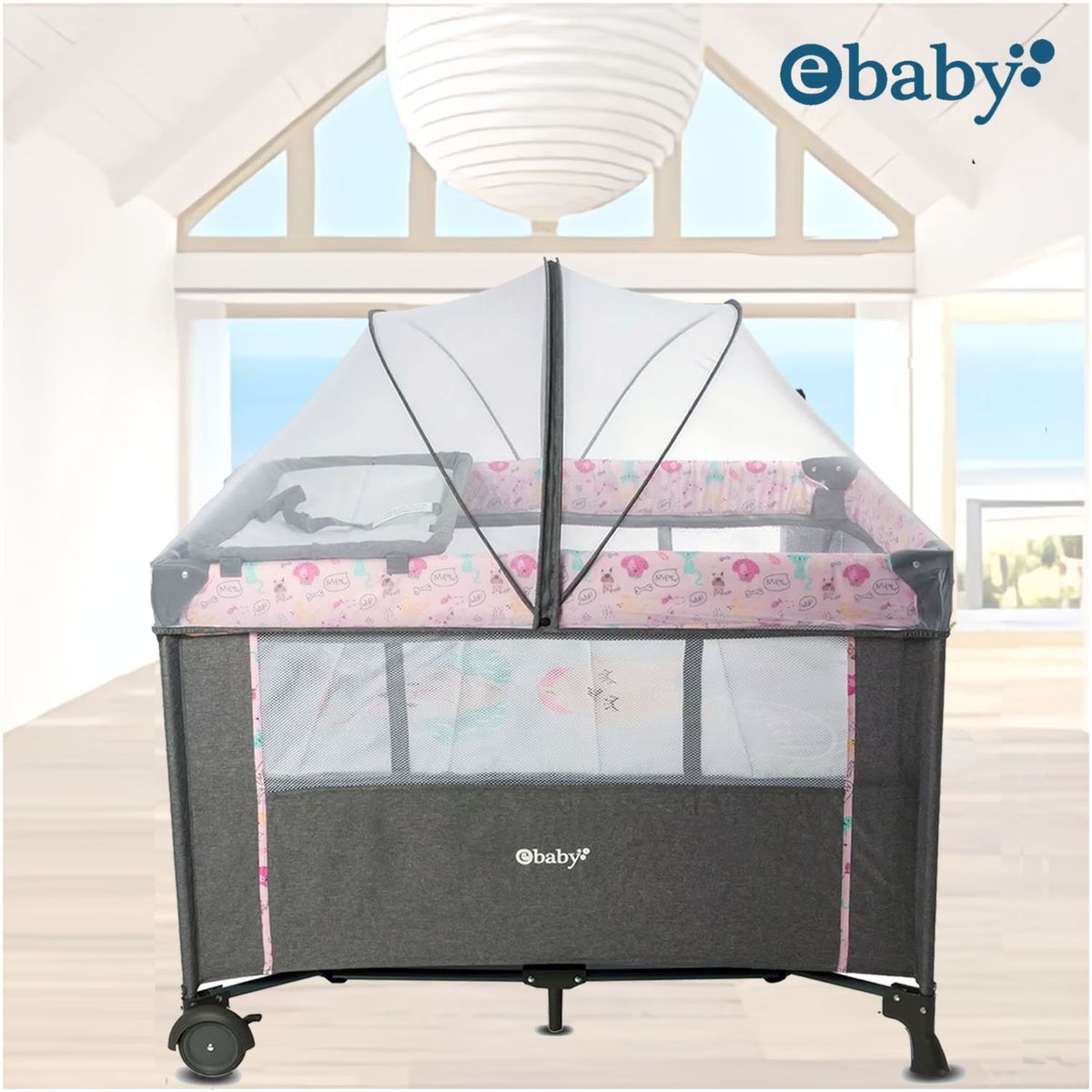 EBABY - Ebaby cuna colecho Nala EB751-1 Rosado Hot
