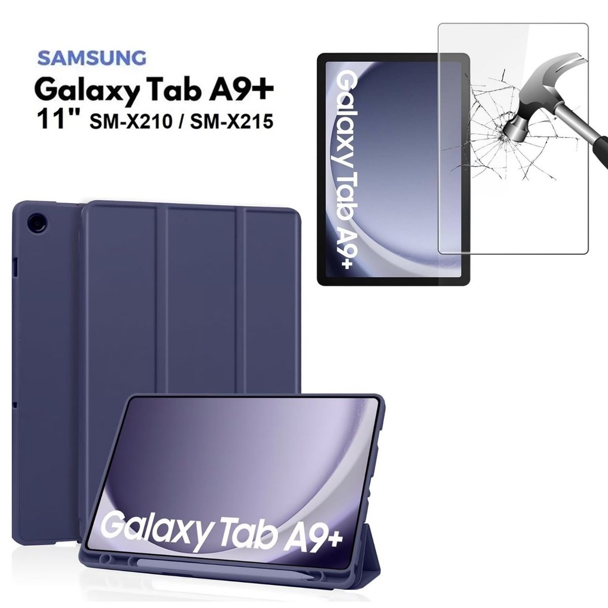 GENERICO - Funda Porta Pencil + Mica Vidrio para Samsung Tab A9 Plus SM-X210