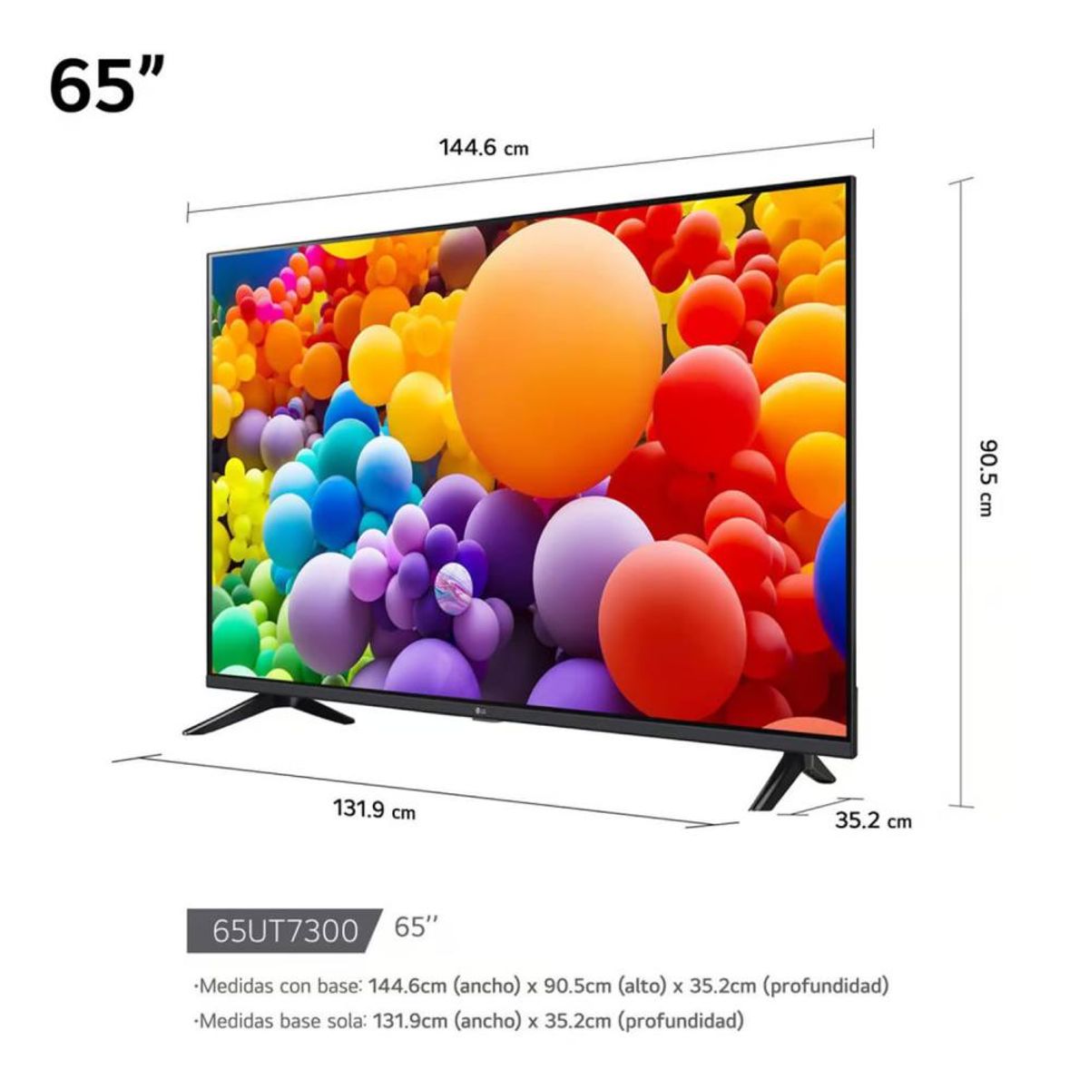 LG - TELEVISOR LG 65 PULG. LED SMART TV 4K UHD CON THINQ AI 65UT7300PSA L CONTROL MAGIC