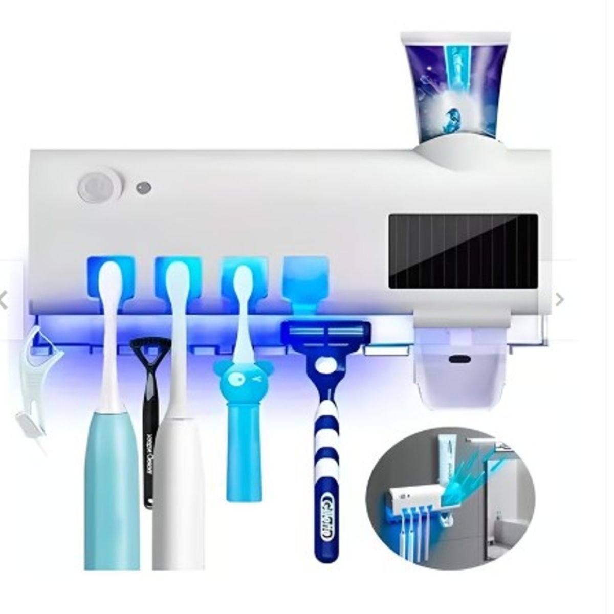 GENERICO - PORTA CEPILLOS DENTAL ESTERILIZADOR CON DESINFECTANTE LUZ  RECARGABLE