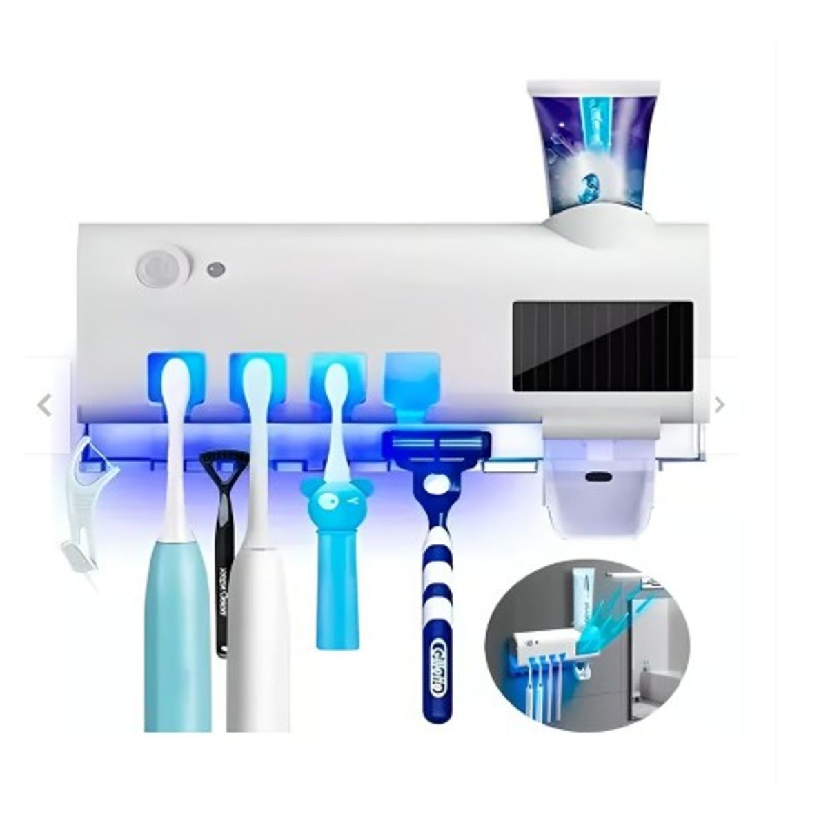 GENERICO - PORTA CEPILLOS DENTAL ESTERILIZADOR CON DESINFECTANTE LUZ  RECARGABLE