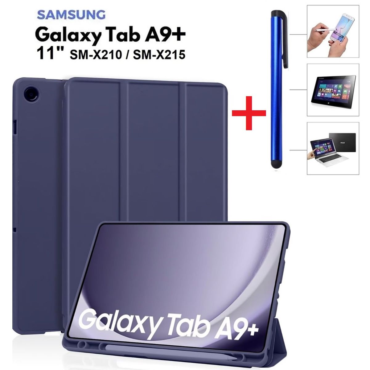 GENERICO - Funda Smart Cover + Lapiz Optico para Samsung Tab A9+ Plus SM-X210