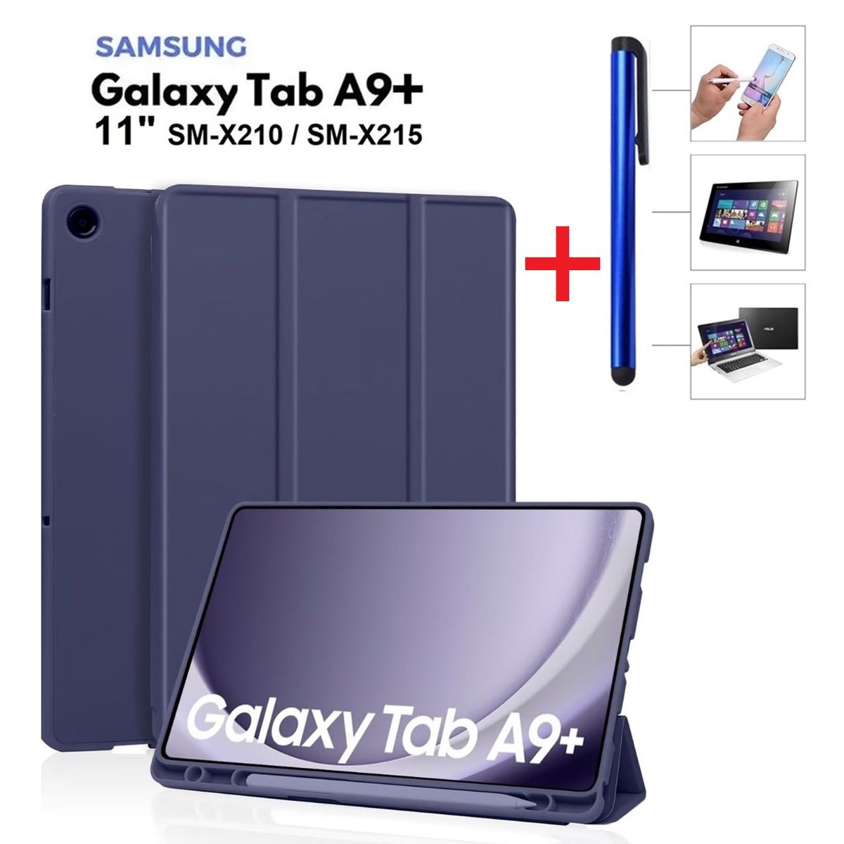 GENERICO - Funda Smart Cover + Lapiz Optico para Samsung Tab A9+ Plus SM-X210