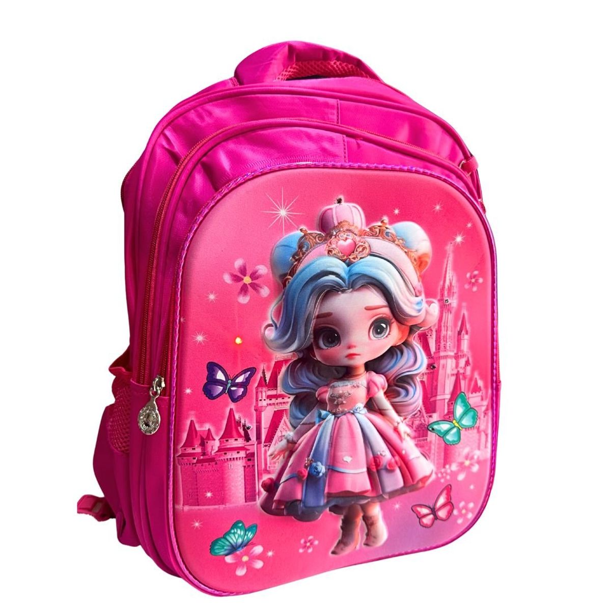 GENERICO - Set Mochila Princesa 3d Lonchera Estuche Con Relieve Y Luces