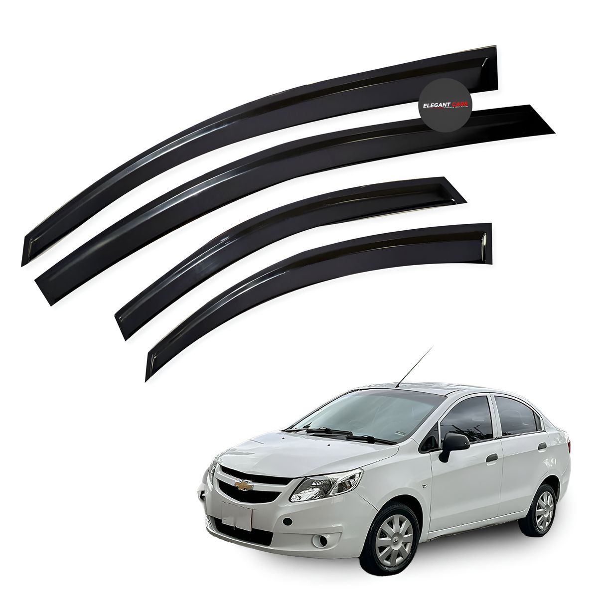 JET - Correlluvias Premiun Negro GLOSS Para Chevrolet Sail 2010-15